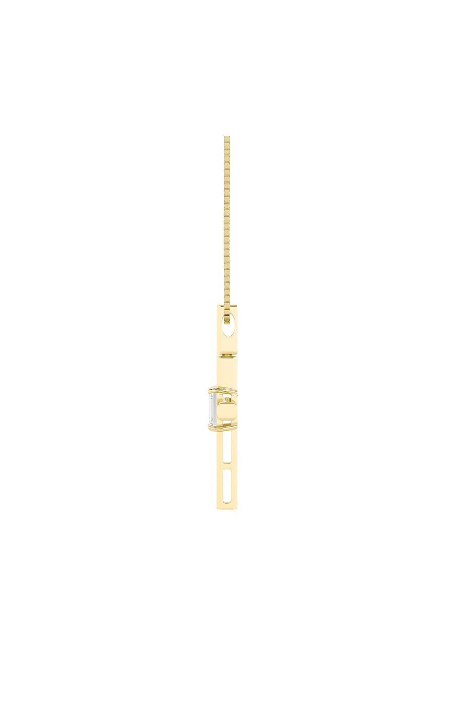 0.5Cttw Emerald Shaped Lab Grown Diamond (F/VS) Cross Pendant in 14K Gold