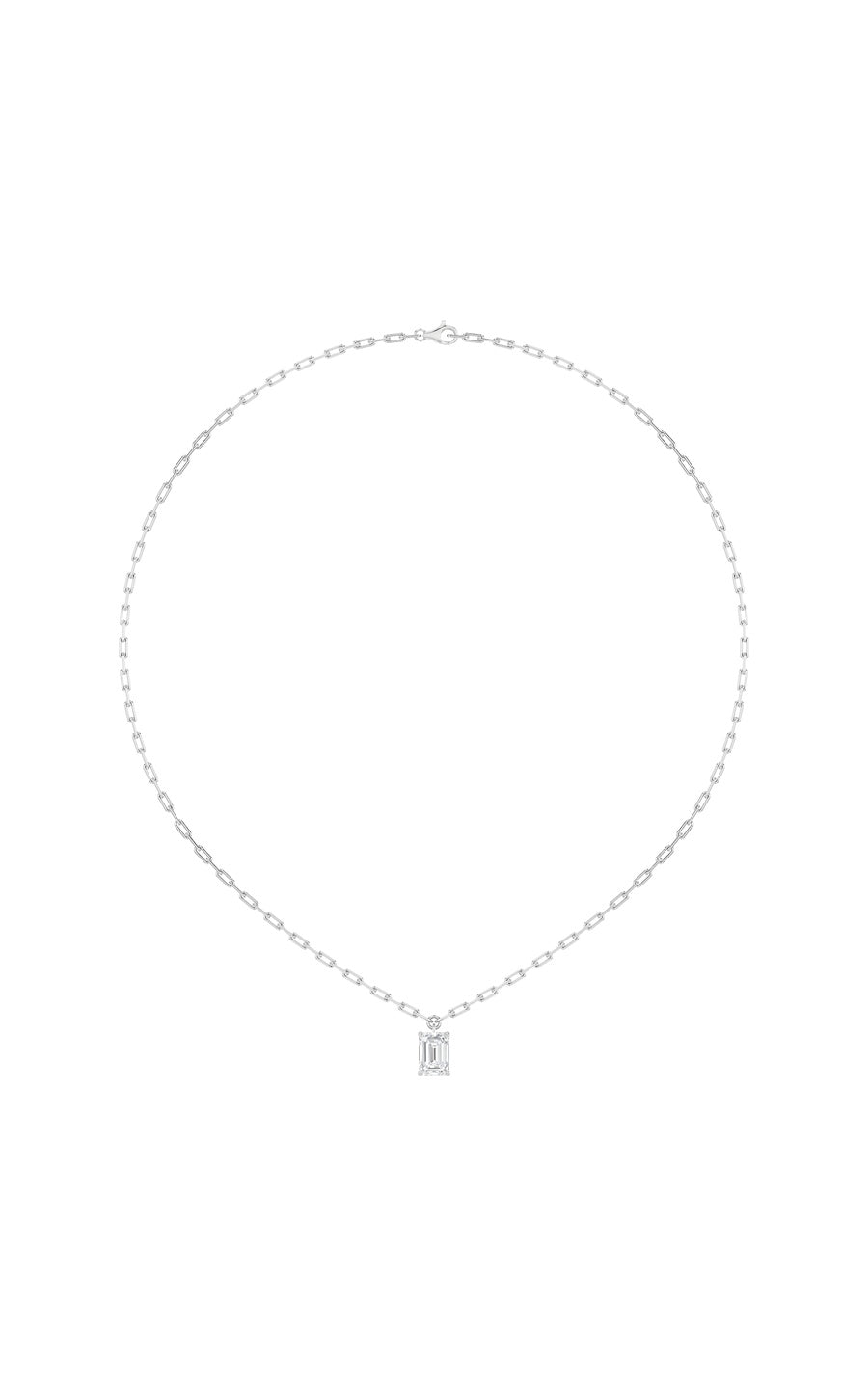 2Cttw Emerald Shaped Lab Grown Diamond (F/VS) Strata Chic Collection Necklace in 14K Gold
