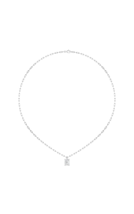 2Cttw Emerald Shaped Lab Grown Diamond (F/VS) Strata Chic Collection Necklace in 14K Gold