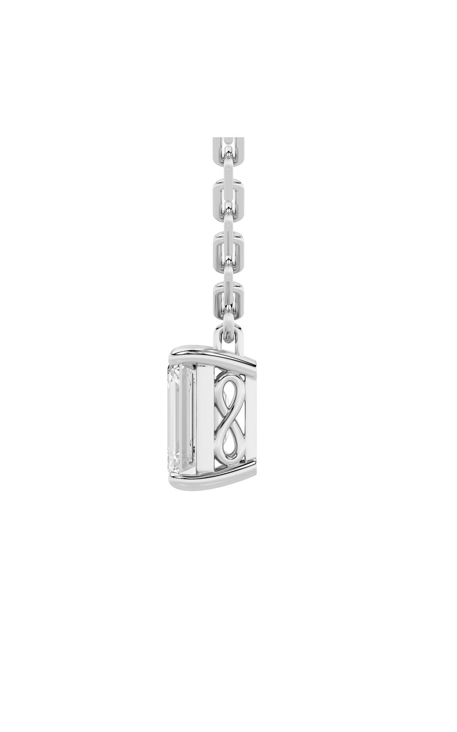 2Cttw Emerald Shaped Lab Grown Diamond (F/VS) Strata Chic Collection Necklace in 14K Gold