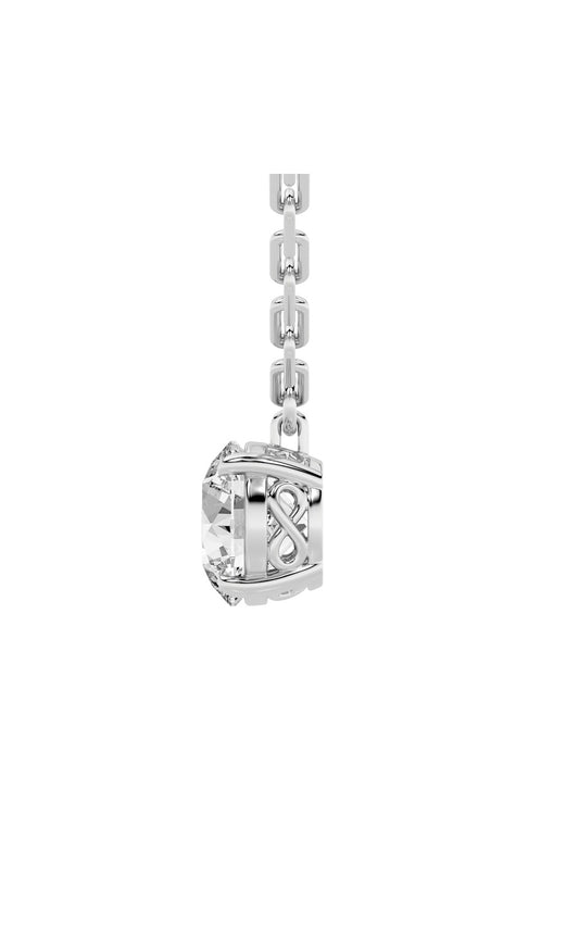 2Cttw Round Shaped Lab Grown Diamond (F/VVS) Strata Chic Collection Necklace in 14K Gold