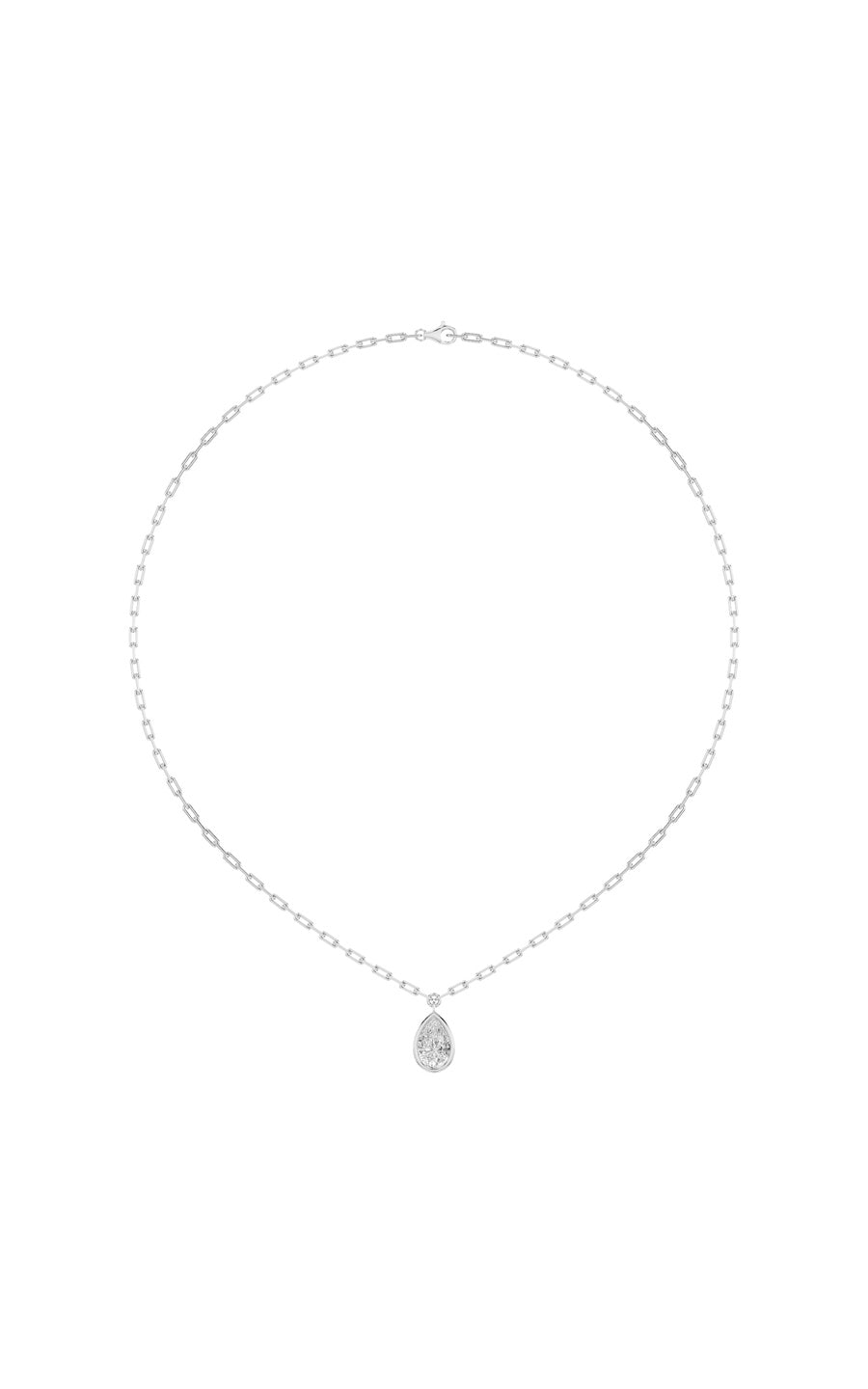 2Cttw Pear Shaped Lab Grown Diamond (F/VS) StrataChic Collection Necklace in 14K Gold