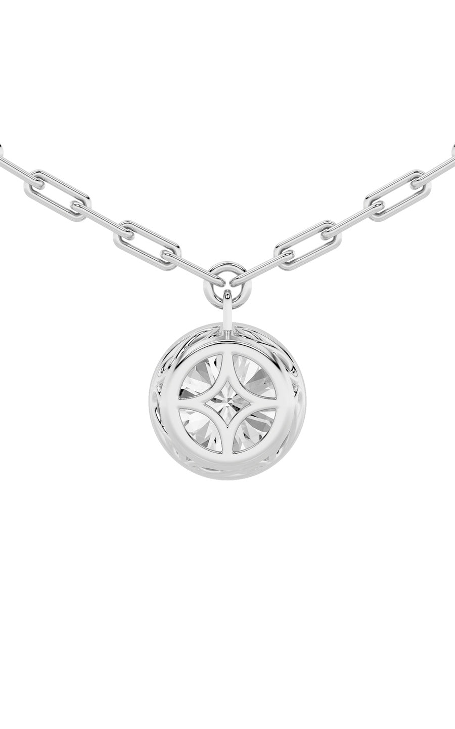 2Cttw Round Shaped Lab Grown Diamond (F/VS) StrataChic Collection Necklace in 14K Gold