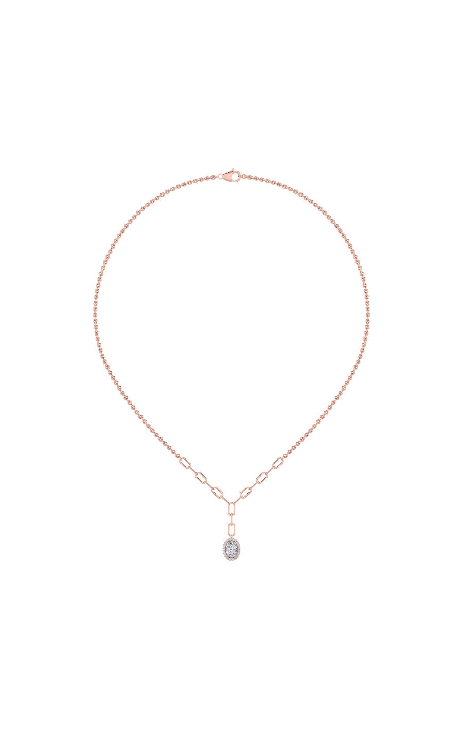 1.5Cttw Oval Shaped Lab Grown Diamond (F/VS) Solitaire Necklace in 14K Gold