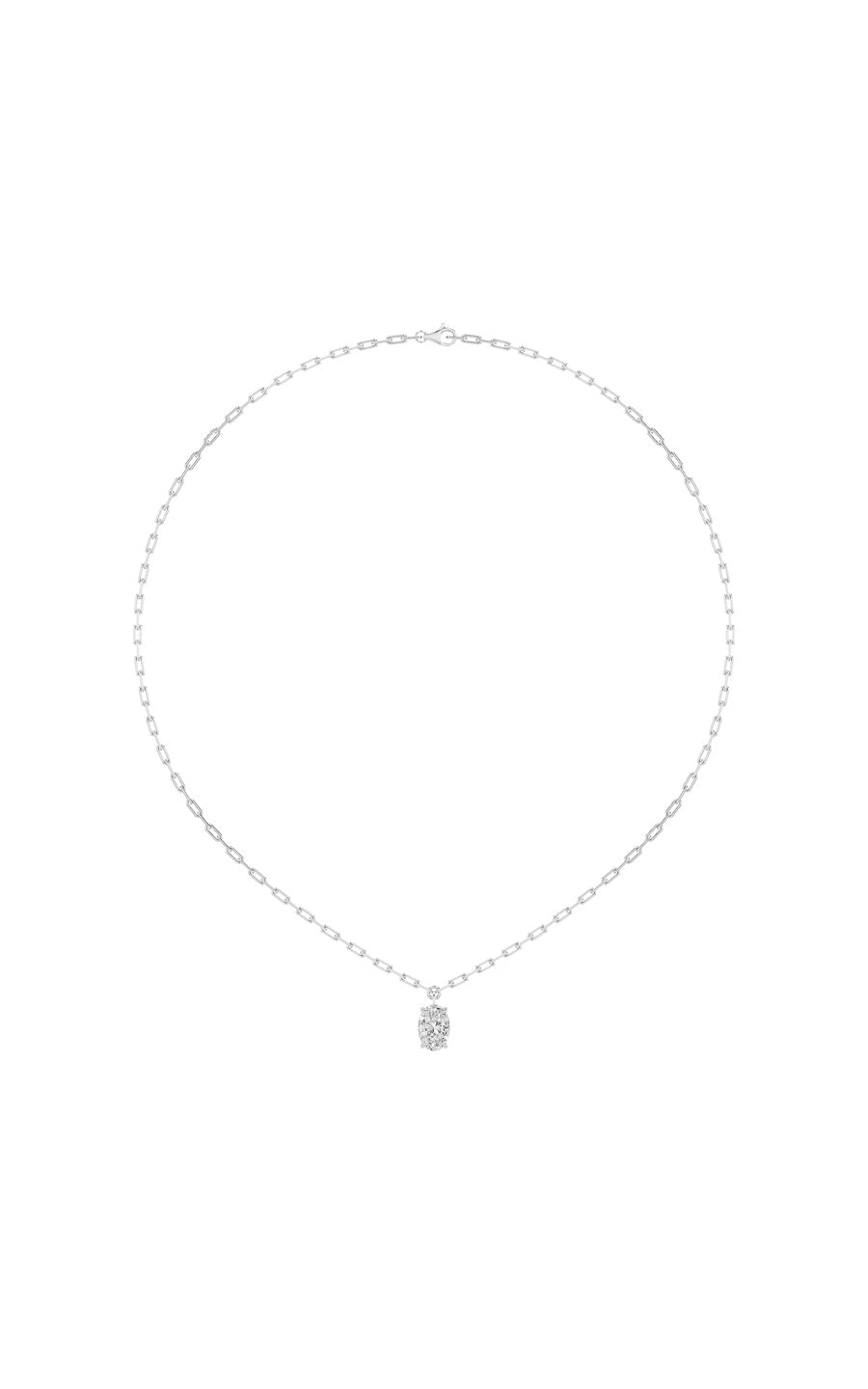 2Cttw Oval Shaped Lab Grown Diamond (F/VS) StrataChic Collection Necklace in 14K Gold