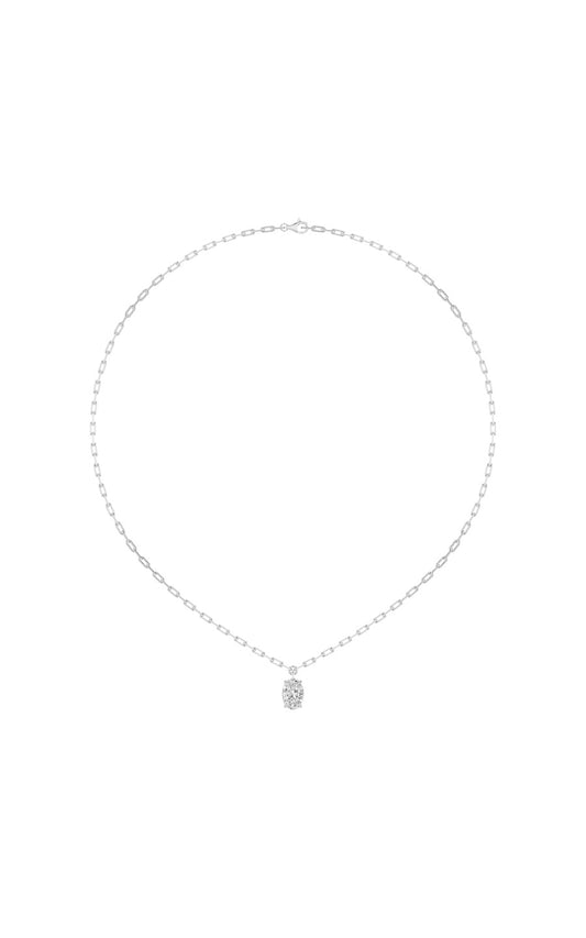 2Cttw Oval Shaped Lab Grown Diamond (F/VS) StrataChic Collection Necklace in 14K Gold