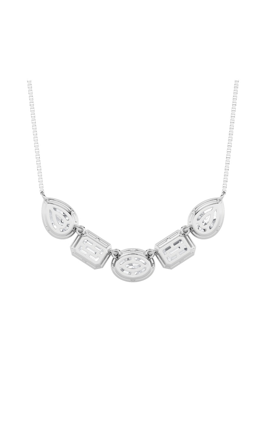 2.5Cttw Oval Shaped Lab Grown Diamond (F/VS) FiveStone Necklace in 14K Gold