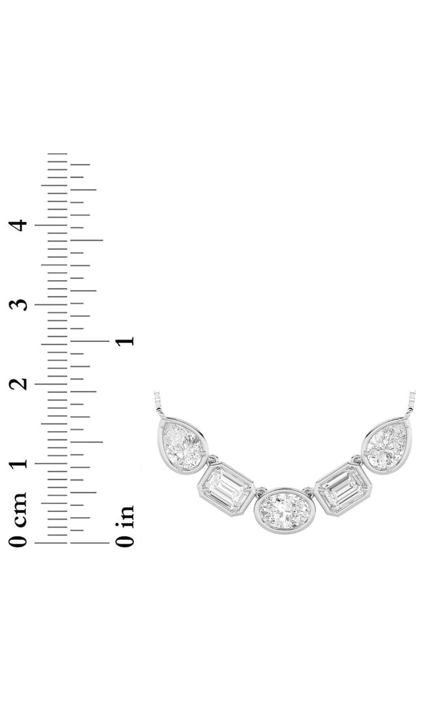 2.5CTW Oval Shaped Lab Grown Diamond (F/VS) Five Stone Necklace in 14K Gold