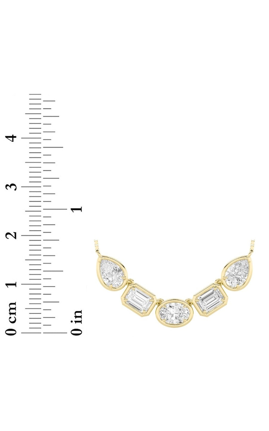 2.5Cttw Oval Shaped Lab Grown Diamond (F/VS) FiveStone Necklace in 14K Gold