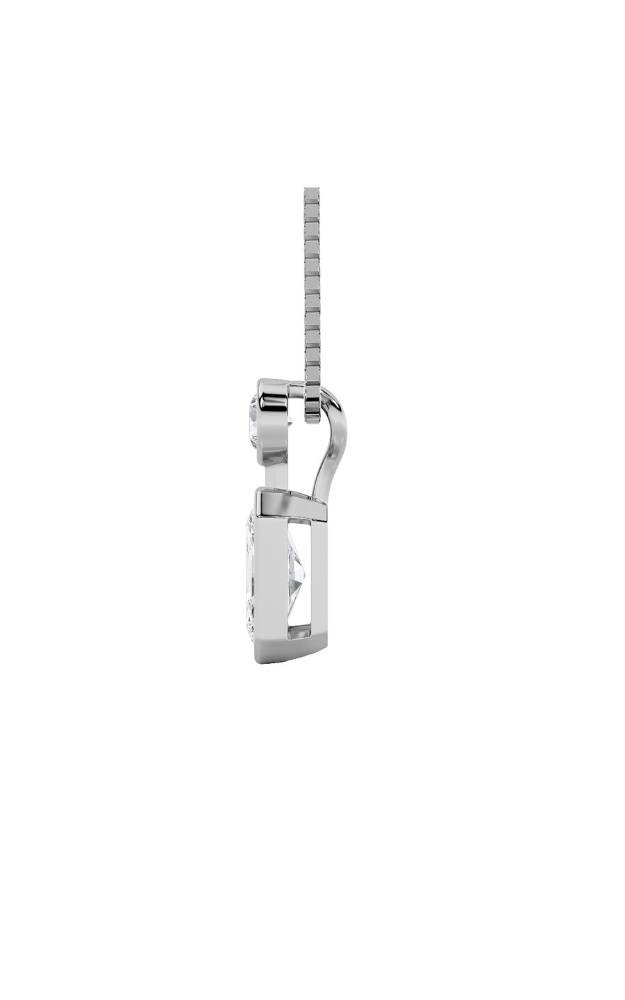 1Cttw Emerald Shaped Lab Grown Diamond (F/VS) Toiet Moi Fashiion Pendant in 14K Gold