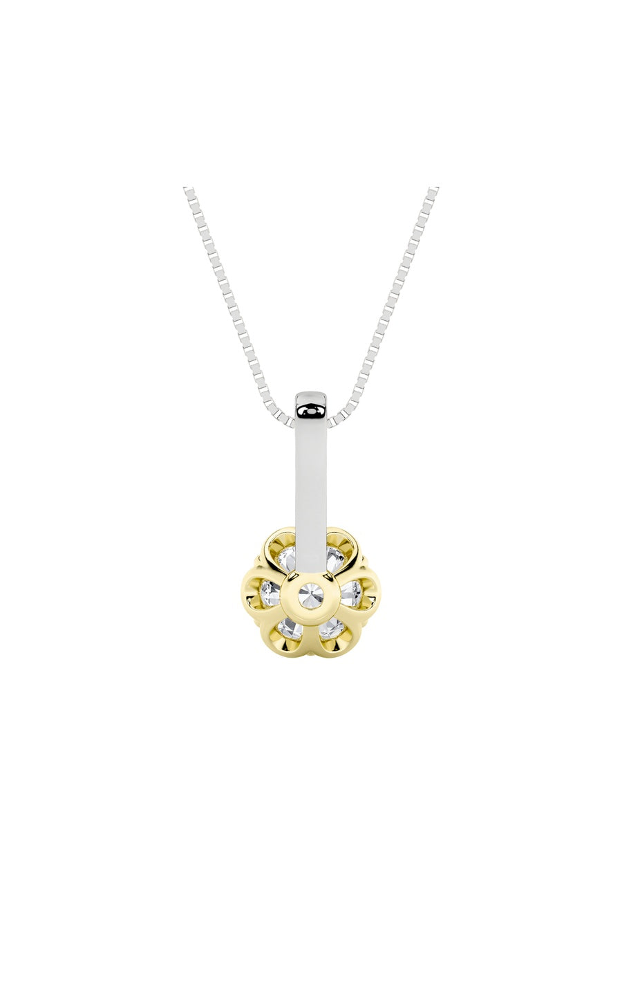 1.5Cttw Round Shaped Lab Grown Diamond (F/VS) TwoTone  Pendant in 14K Gold