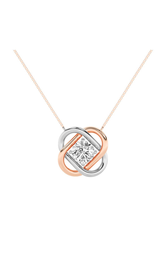 1Cttw Round Shaped Lab Grown Diamond (F/VS)  Necklace in 14K Gold