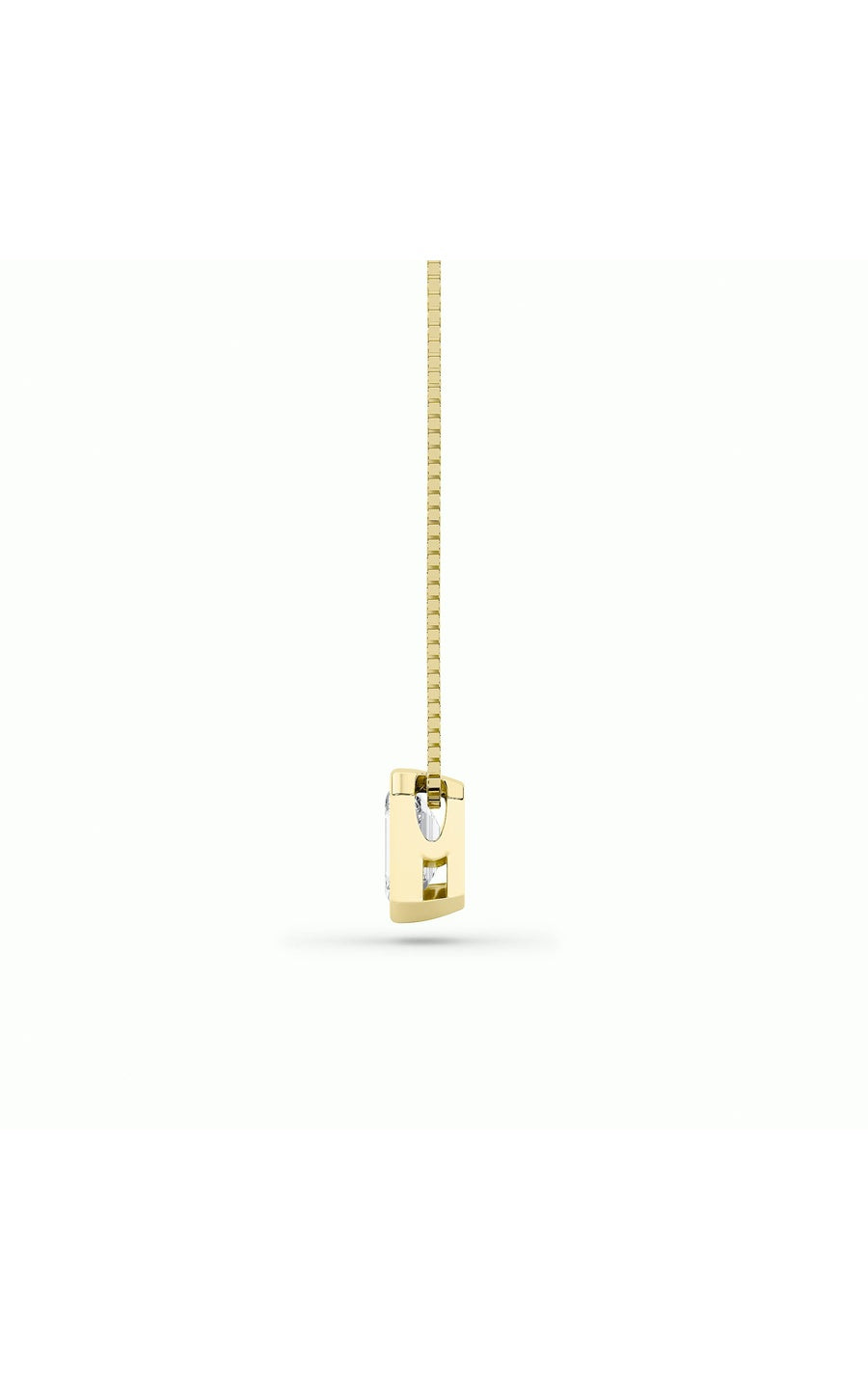 1CTW Radiant Shaped Lab Grown Diamond (F/VS) Bezel Set Solitaire Pendant in 14K Gold