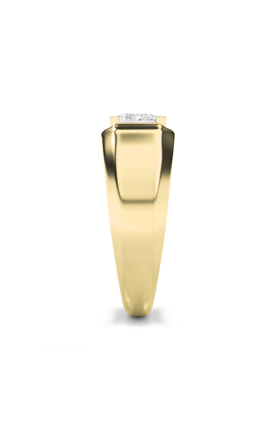 3Cttw Emerald Shaped Lab Grown Diamond (F/VS) MensRing in 14K White Gold