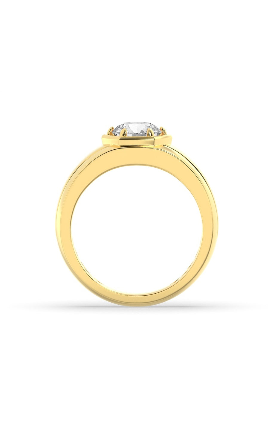 2CTW Round Shaped Lab Grown Diamond (F/VS) Mens Ring in 14K White Gold