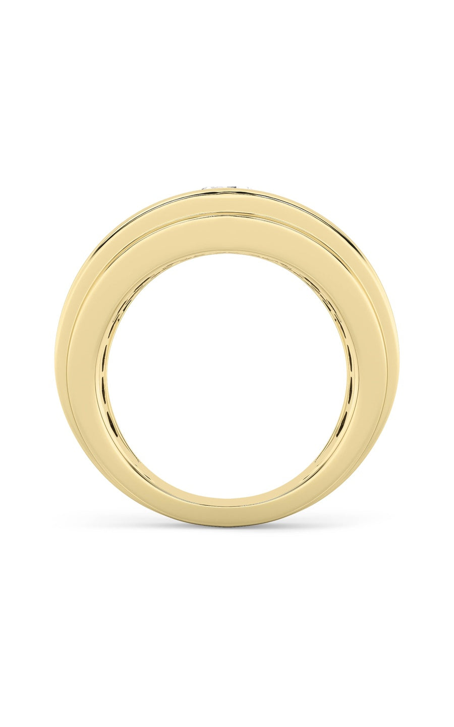 3Cttw Round Shaped Lab Grown Diamond (G/VS) Mens Ring in 14K Gold
