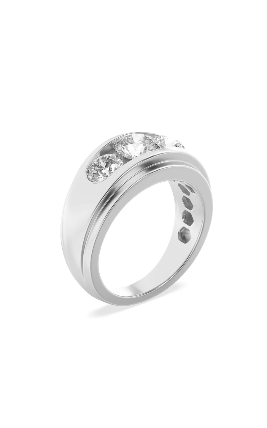 3CTW Round Shaped Lab Grown Diamond (G/VS) Mens Ring in 14K Gold