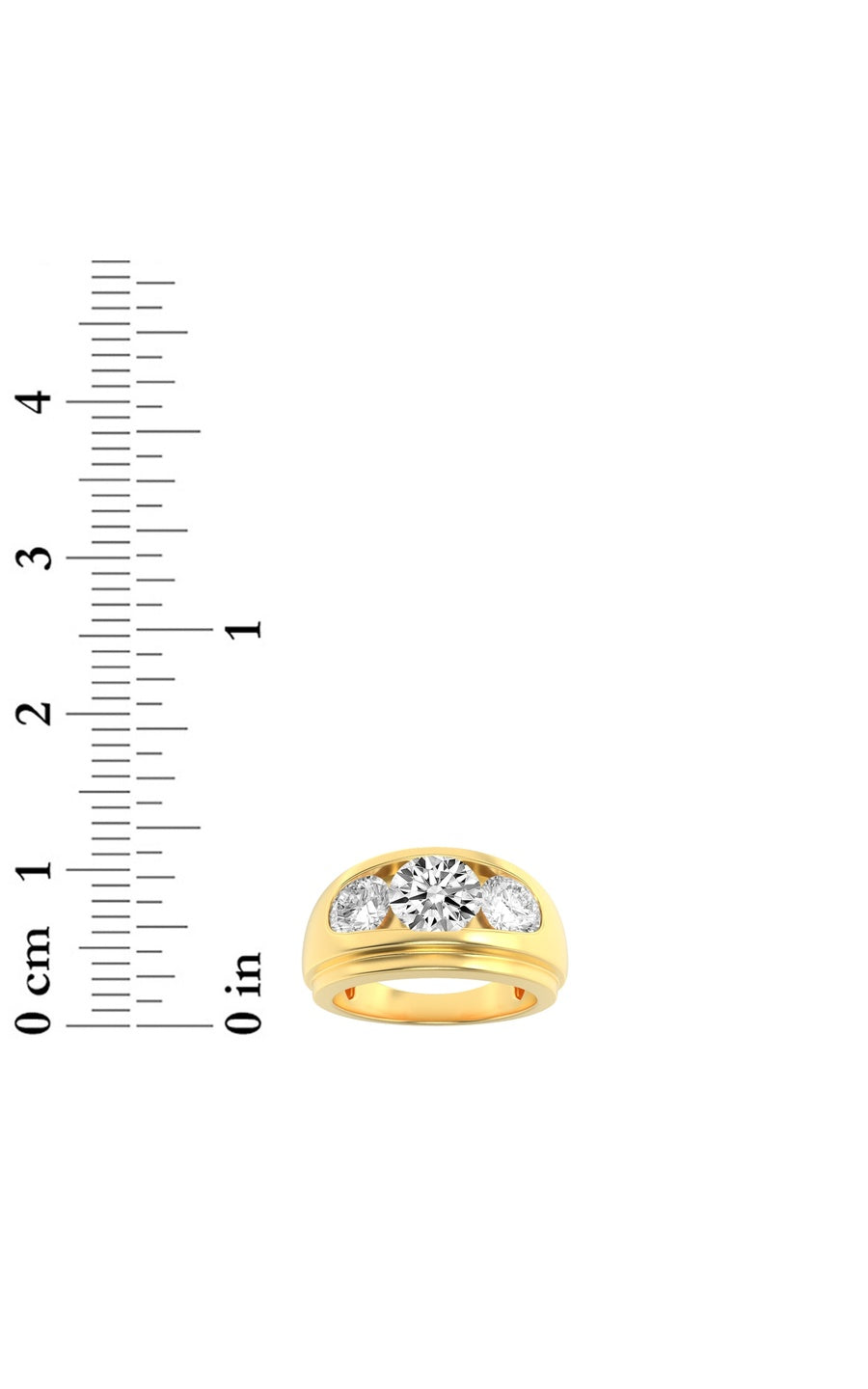 3Cttw Round Shaped Lab Grown Diamond (G/VS) Mens Ring in 14K Gold