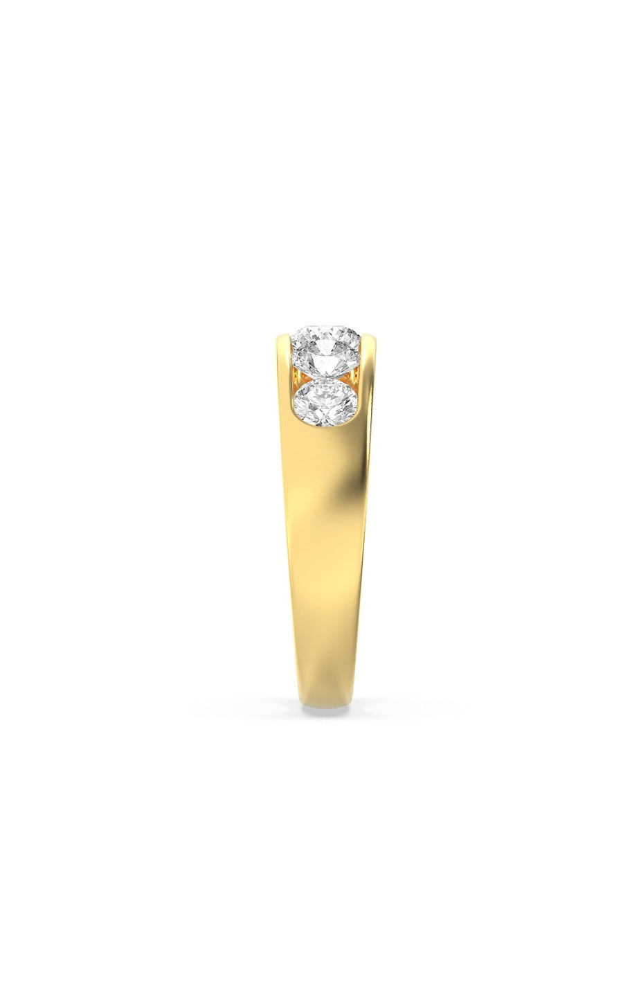 2CTW Round Shaped Lab Grown Diamond (F/VS) Mens Ring in 14K Gold
