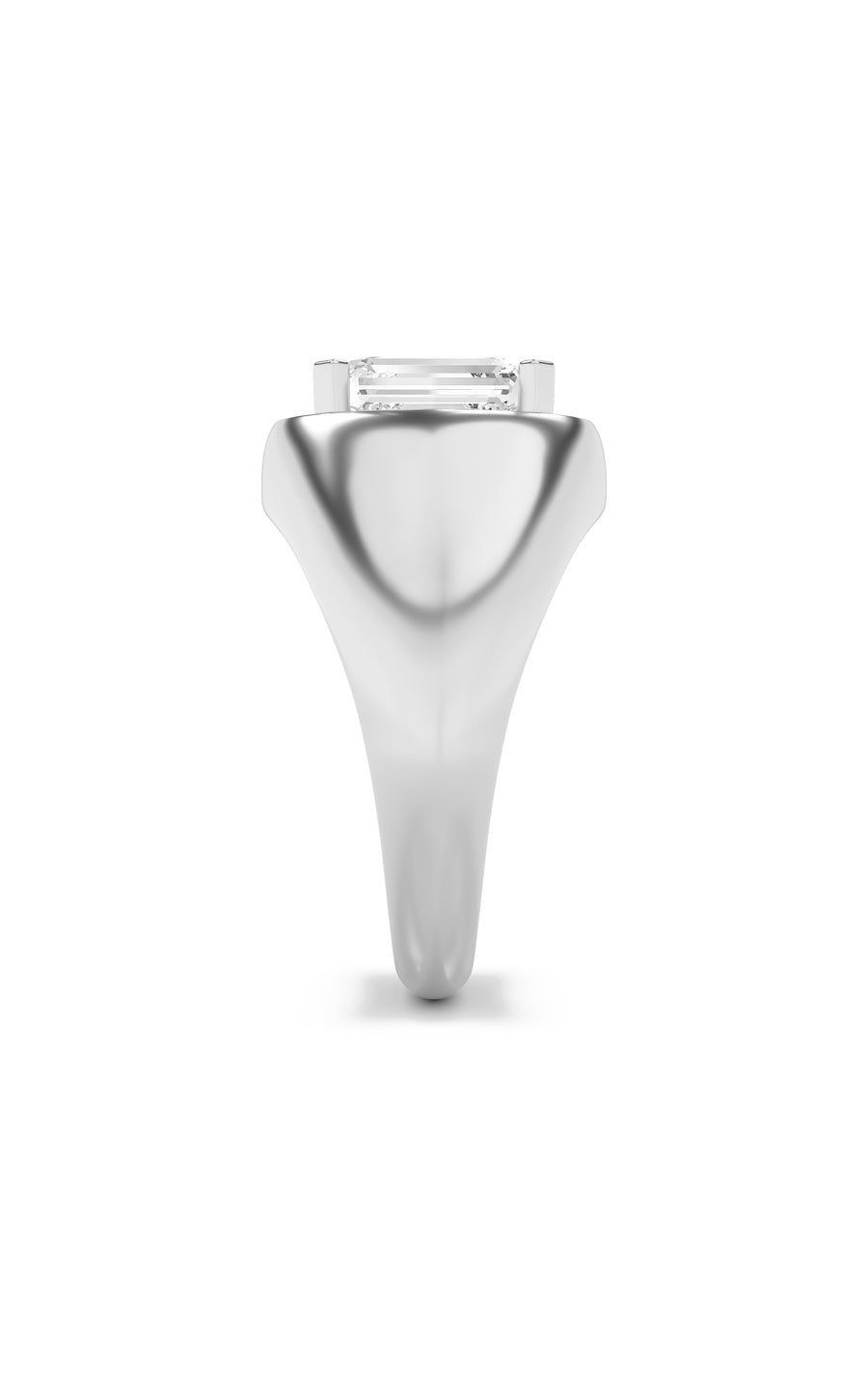 3Cttw Emerald Shaped Lab Grown Diamond (F/VS) Men's Ring in 14K Gold