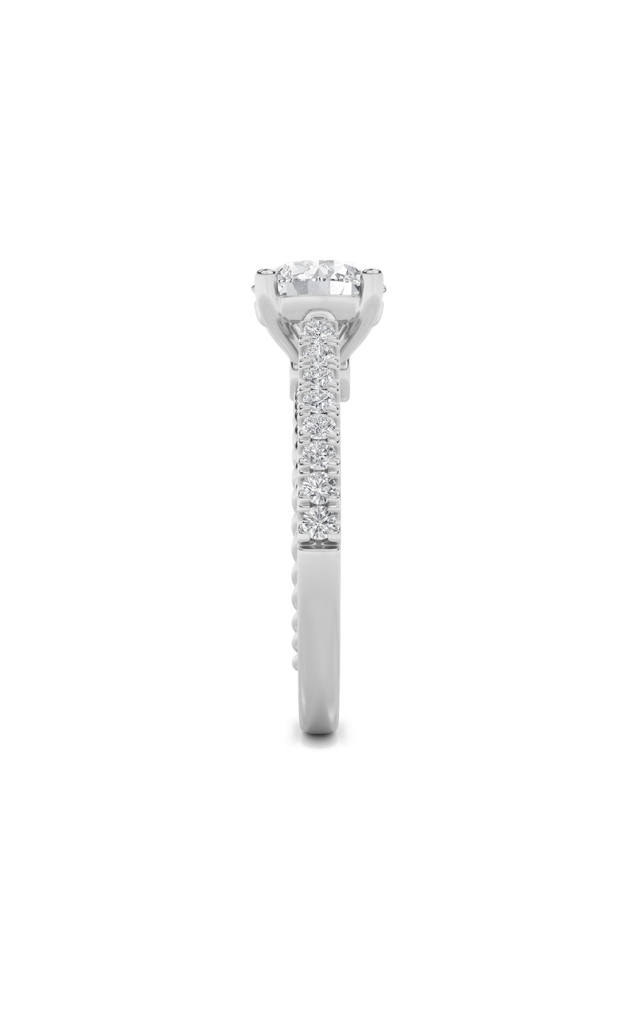2Cttw Round Shaped Lab Grown Diamond (F/VS) Two Tone Accented Rope Design Engagement Ring in 14K Gold