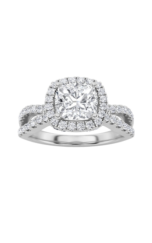 2Cttw Elongated Cushion Shaped Lab Grown Diamond (F/VS) Ring in 14K Gold