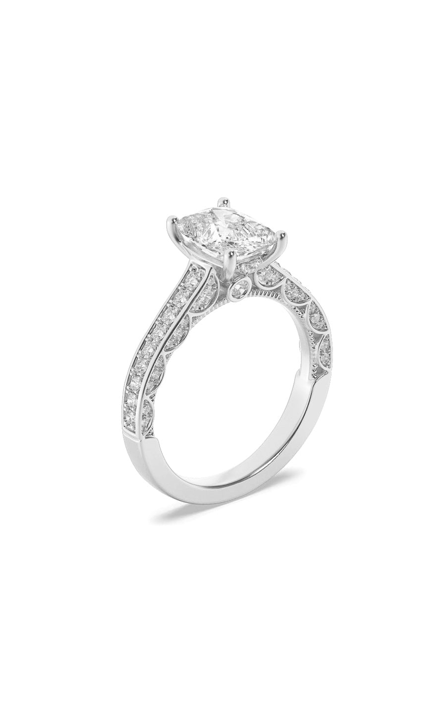 2.5Cttw Elongated Cushion Shaped Lab Grown Diamond(G/VS) Accented Engagement Ring in 14K Gold