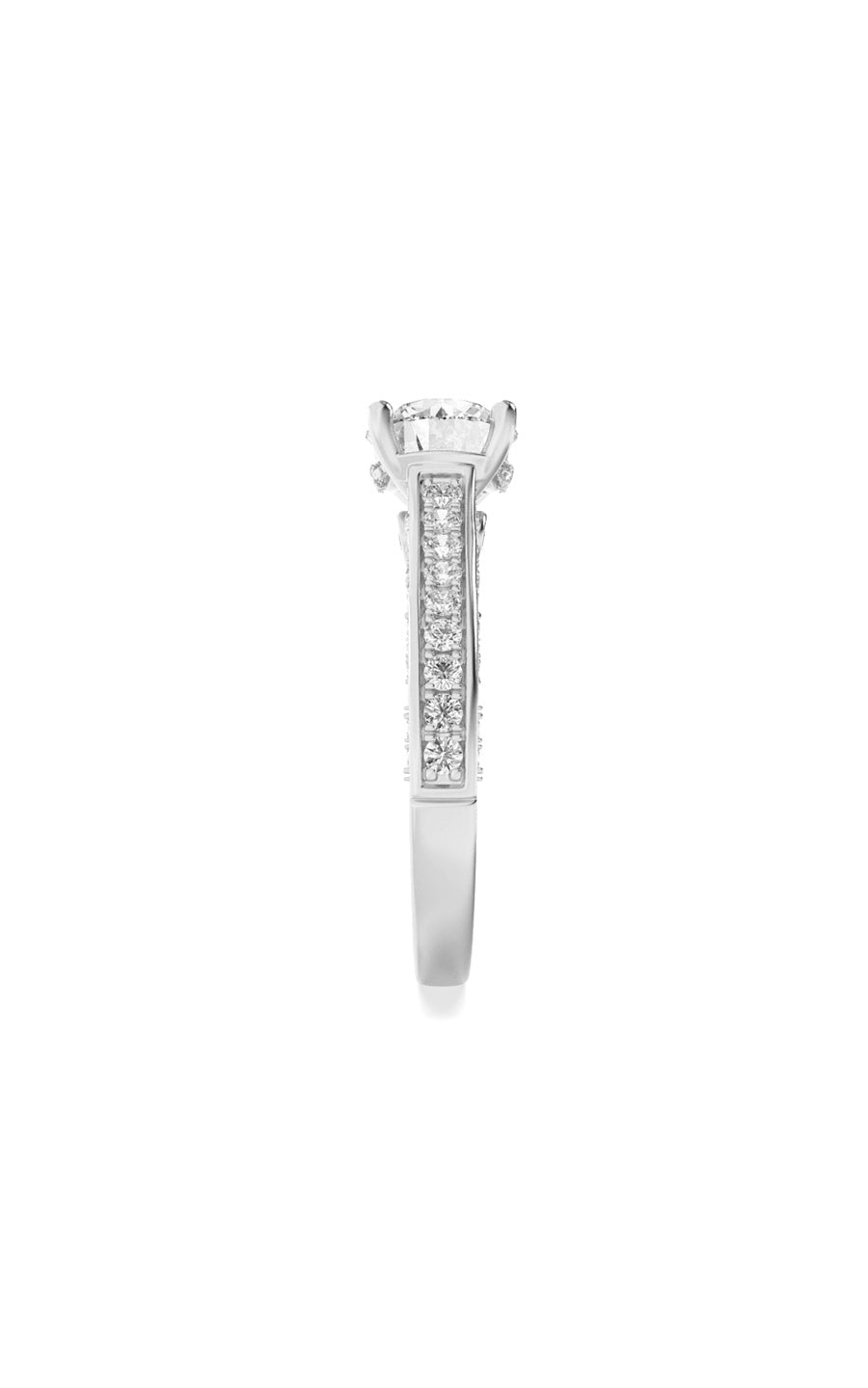 2Cttw Round Shaped Lab Grown Diamond (F/VS) Accented Engagement Ring in 14K Gold