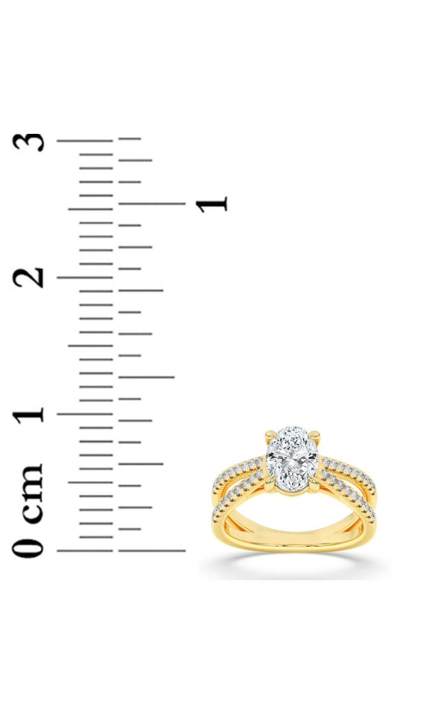 2Cttw Oval Shaped Lab Grown Diamond (F/VS) Cross Shank Accented Engagement Ring in 14K Gold