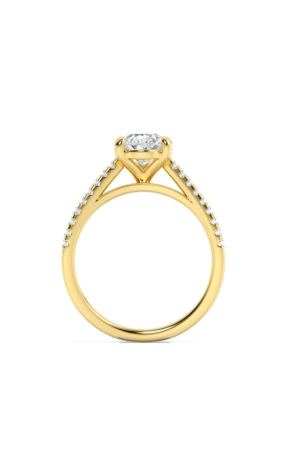 2Cttw Pear Shaped Lab Grown Diamond (F/VS) Cross Shank Accented Engagement Ring in 14K Gold