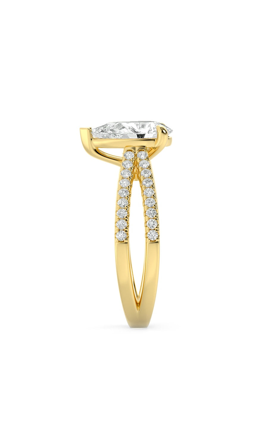 2Cttw Pear Shaped Lab Grown Diamond (F/VS) Cross Shank Accented Engagement Ring in 14K Gold