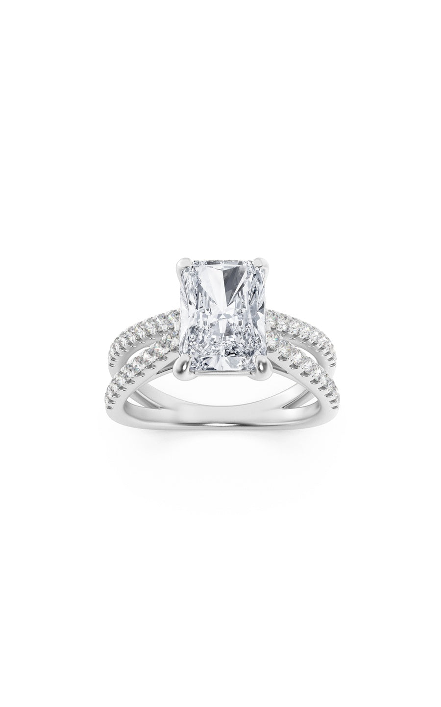2Cttw Radiant Shaped Lab Grown Diamond (F/VS) Engagement Ring in 14K Gold