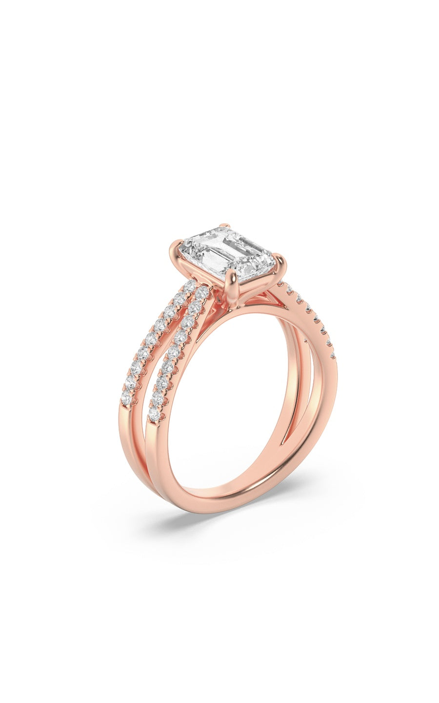 2Cttw Radiant Shaped Lab Grown Diamond (F/VS) Engagement Ring in 14K Gold
