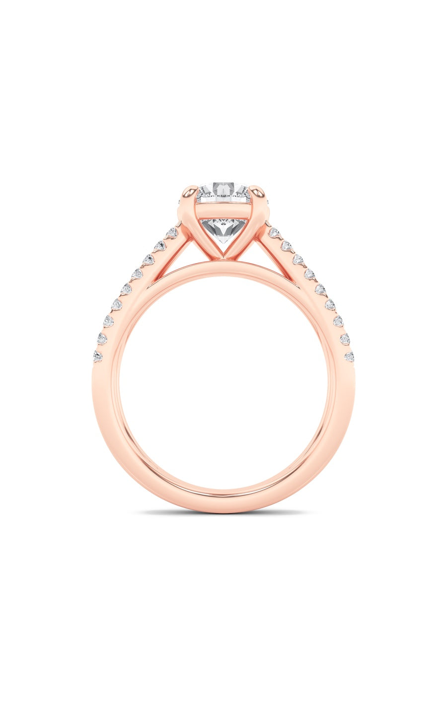 2Cttw Round Shaped Lab Grown Diamond (F/VS) CrossShank Accented Engagement Ring in 14K Gold