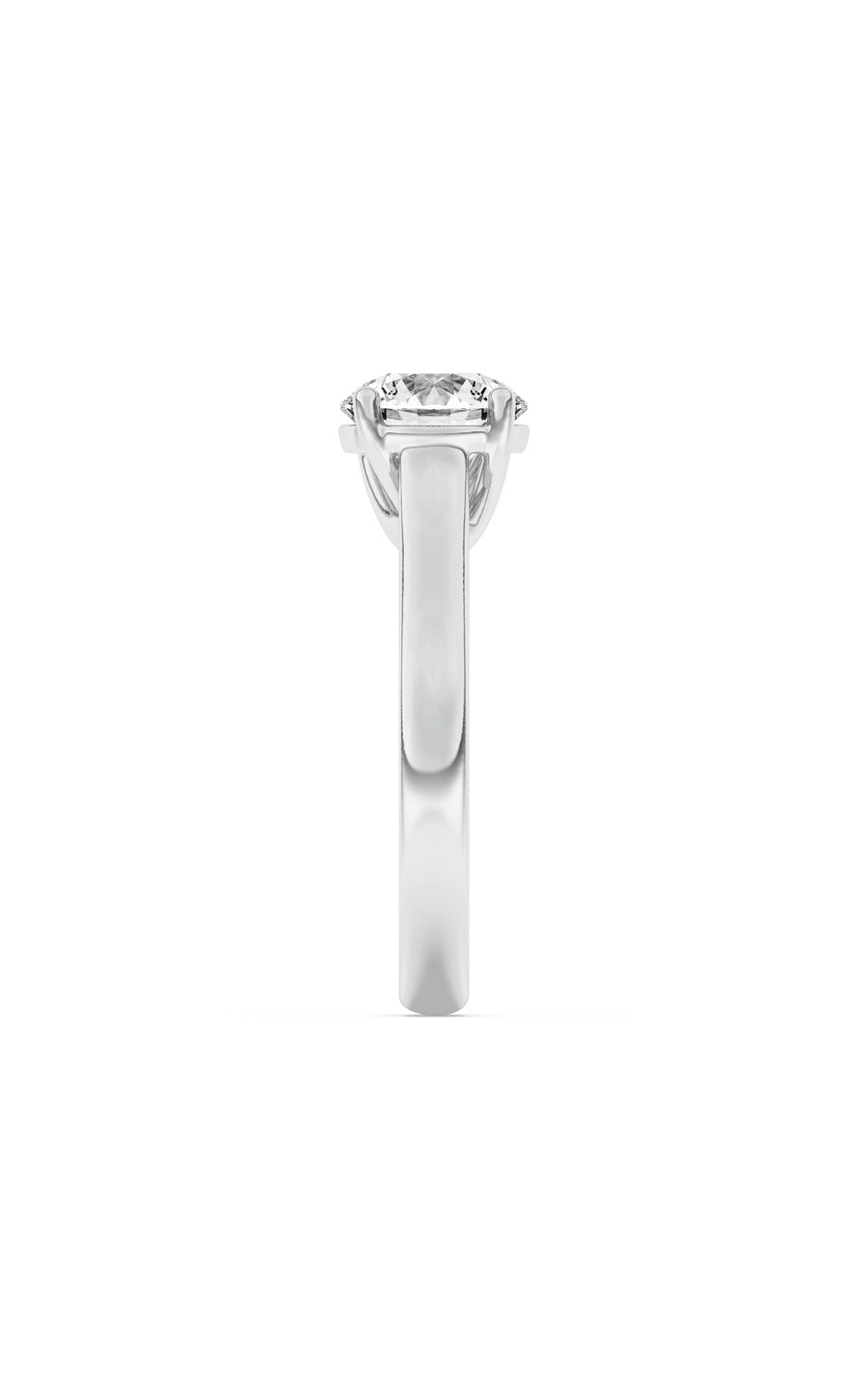 2Cttw Round Shaped Lab Grown Diamond (F/VS) PlainCathedral Trellis Shank Solitaire Engagement Ringin 14K Gold