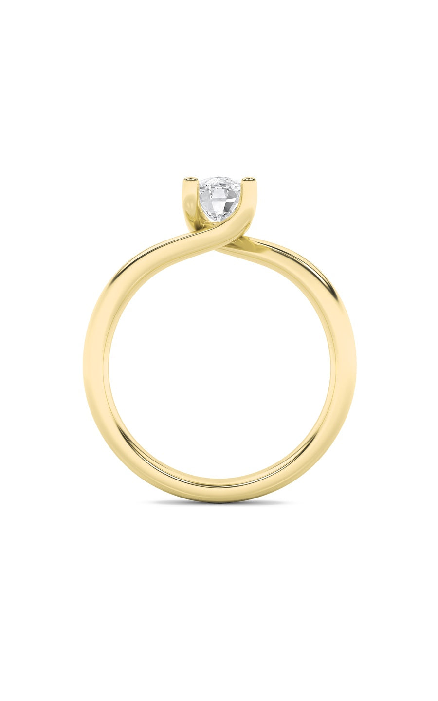 1Cttw Elongated Cushion Shaped Lab Grown Diamond (F/VS) Bypass Shank Engagement Ring in 14K Gold