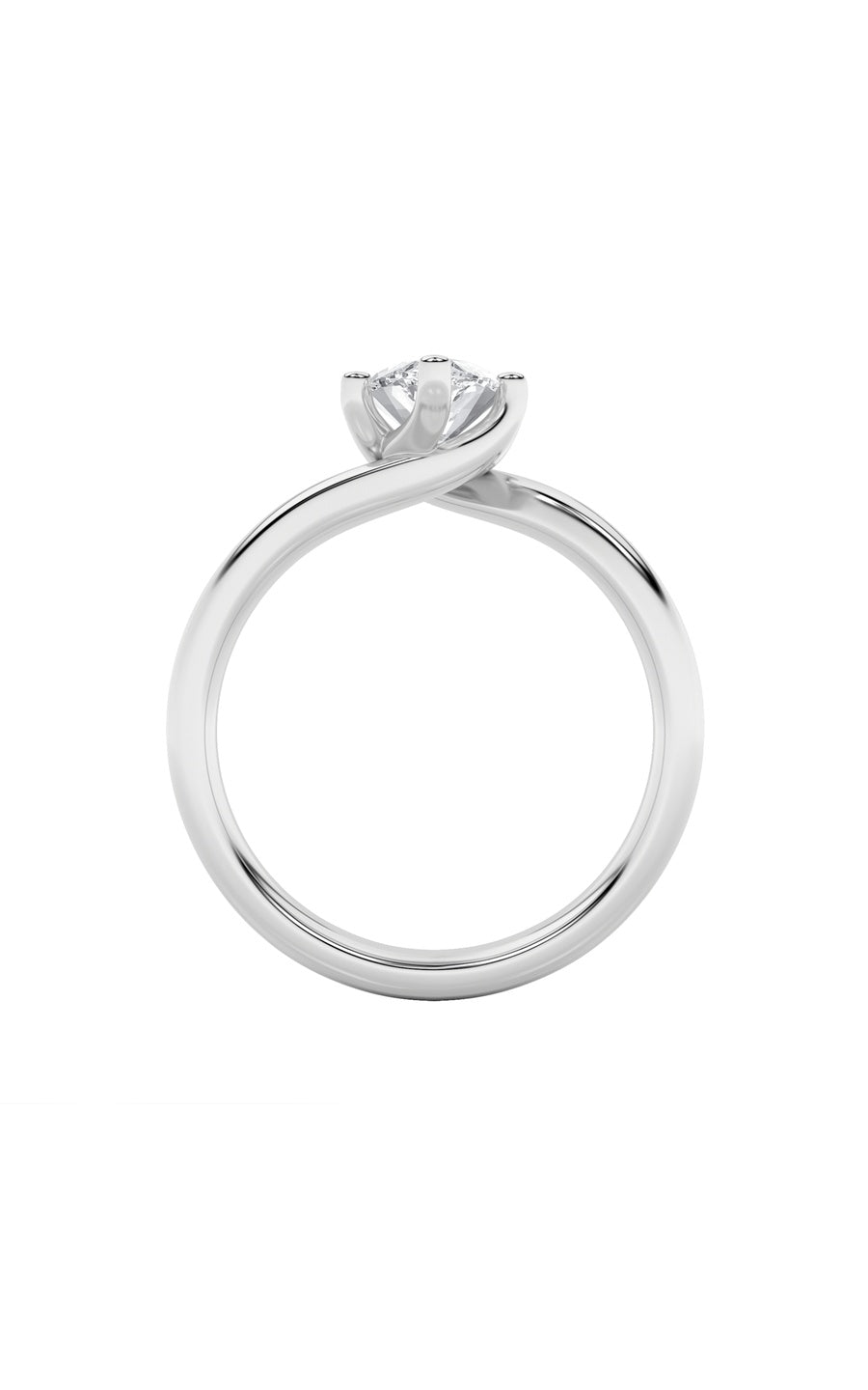 1Cttw Marquise Shaped Lab Grown Diamond (F/VS) Bypass Shank Engagement Ring in 14K Gold