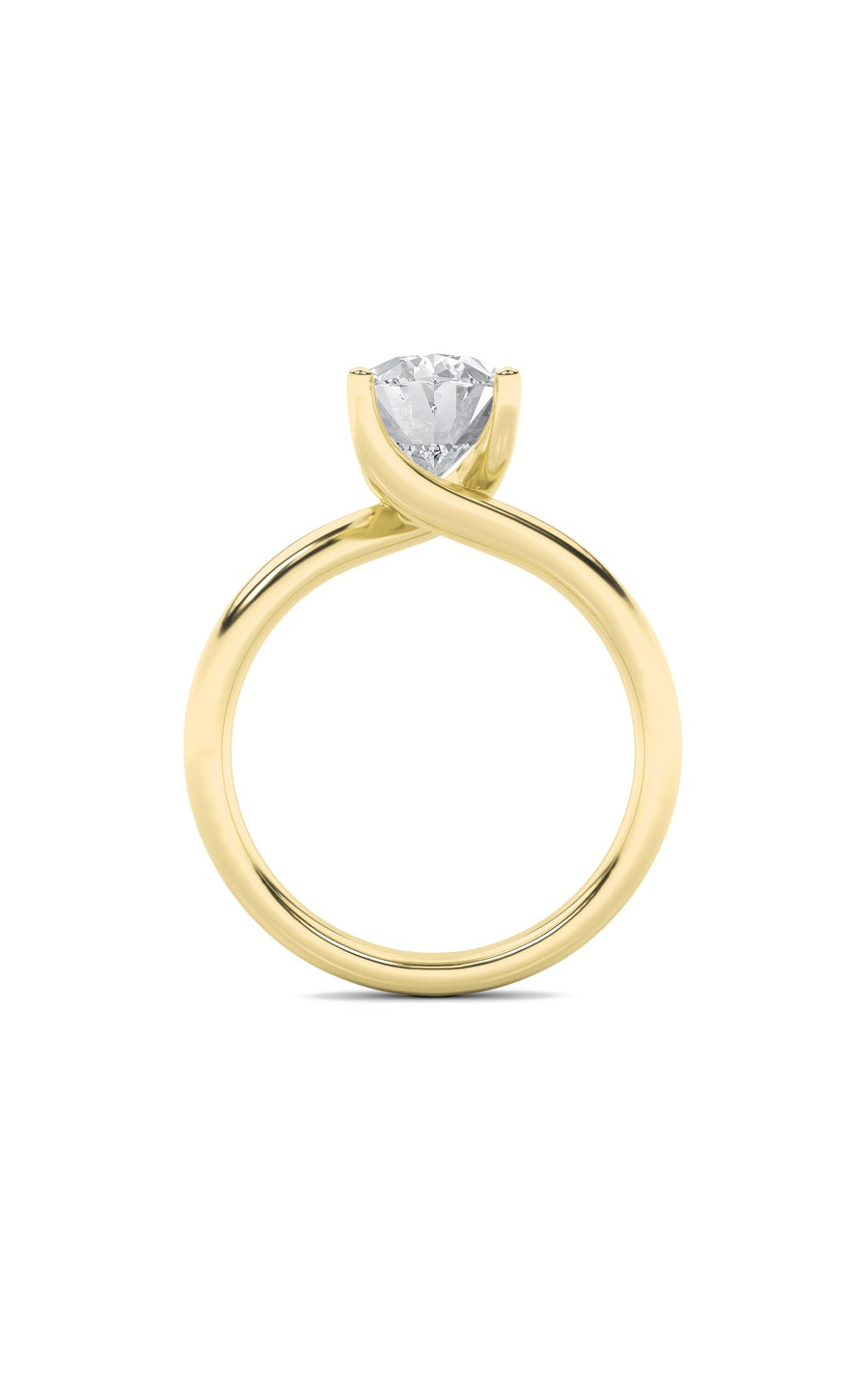 1Cttw Oval Shaped Lab Grown Diamond (F/VS) BypassShank Engagement Ring in 14K Gold