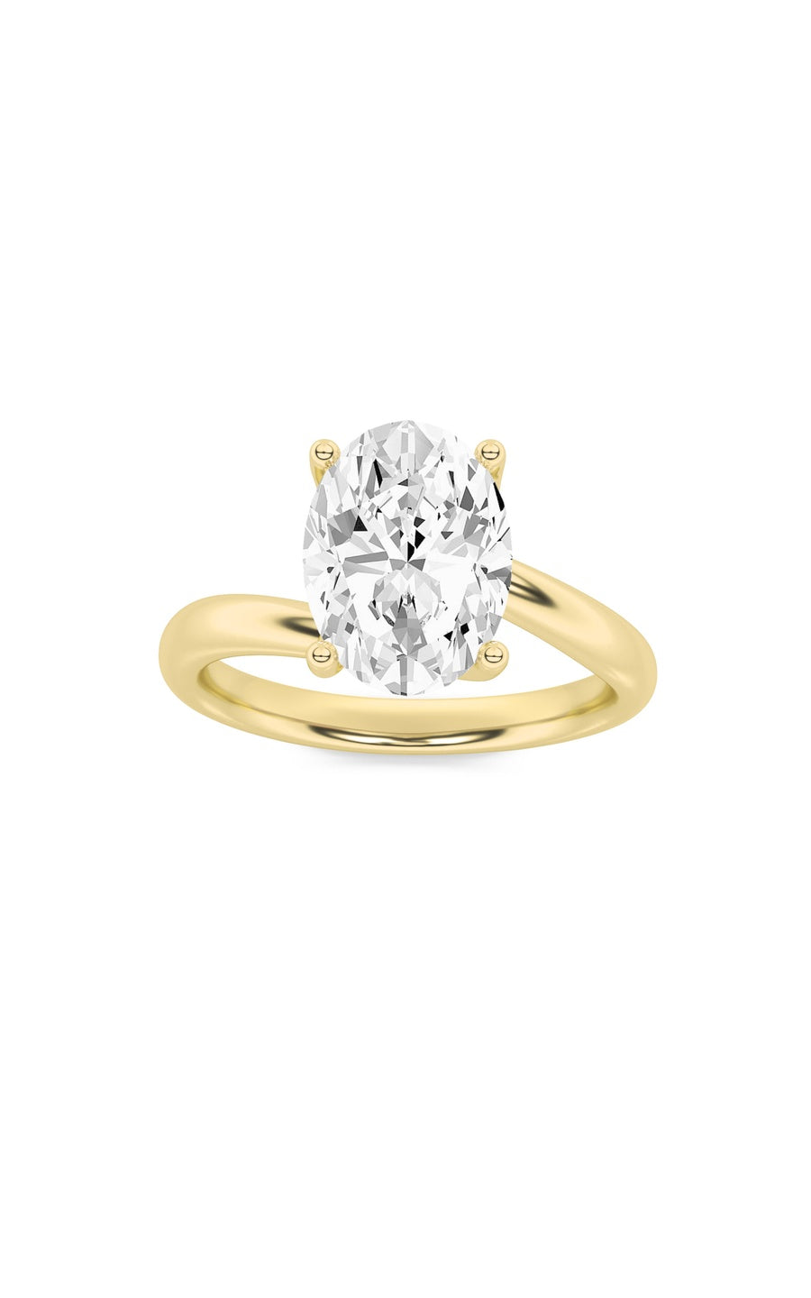 2Cttw Oval Shaped Lab Grown Diamond (F/VS) BypassShank Engagement Ring in 14K Gold