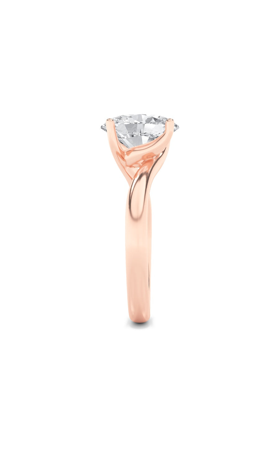 2Cttw Oval Shaped Lab Grown Diamond (F/VS) BypassShank Engagement Ring in 14K Gold