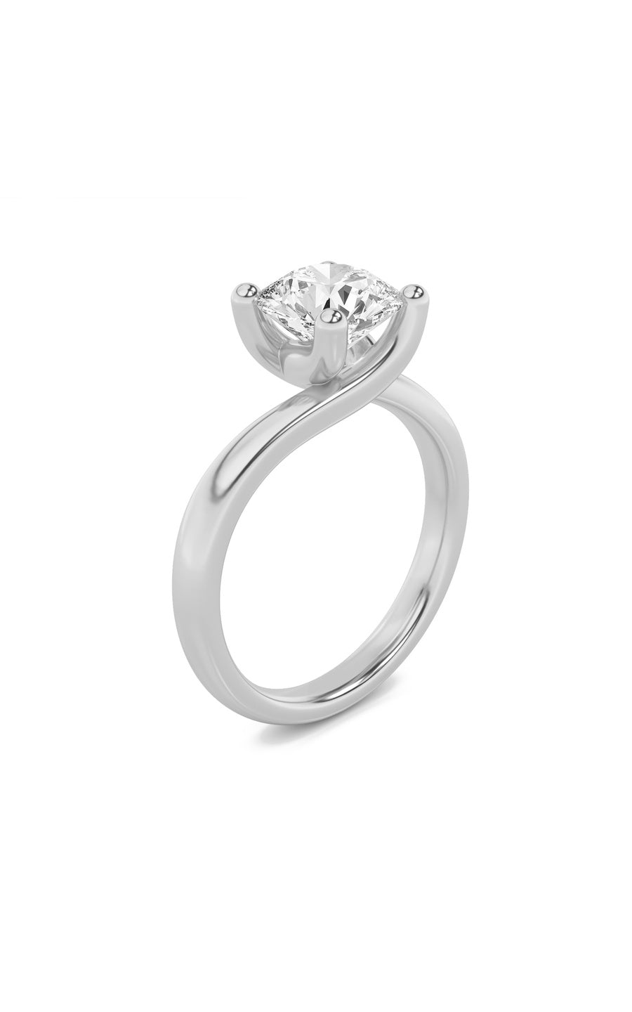 2Cttw Round Shaped Lab Grown Diamond (F/VS) BypassShank Engagement Ring in 14K Gold