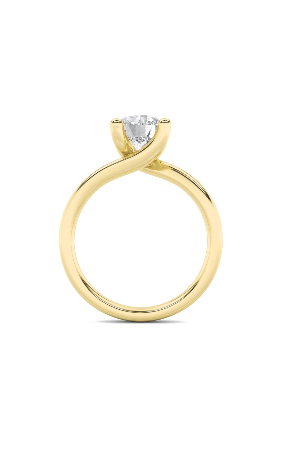 2Cttw Round Shaped Lab Grown Diamond (F/VS) BypassShank Engagement Ring in 14K Gold