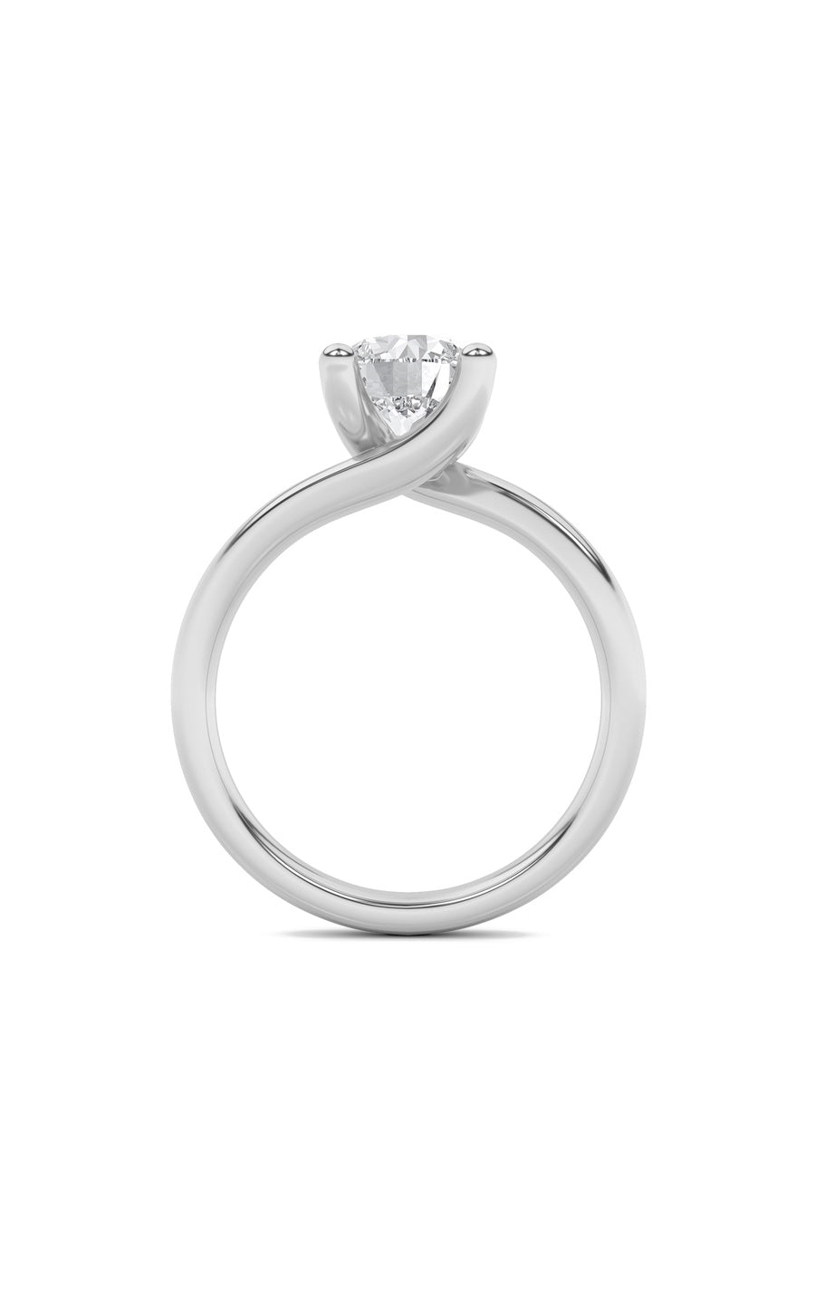 3Cttw Round Shaped Lab Grown Diamond (F/VS) BypassShank Engagement Ring in 14K Gold