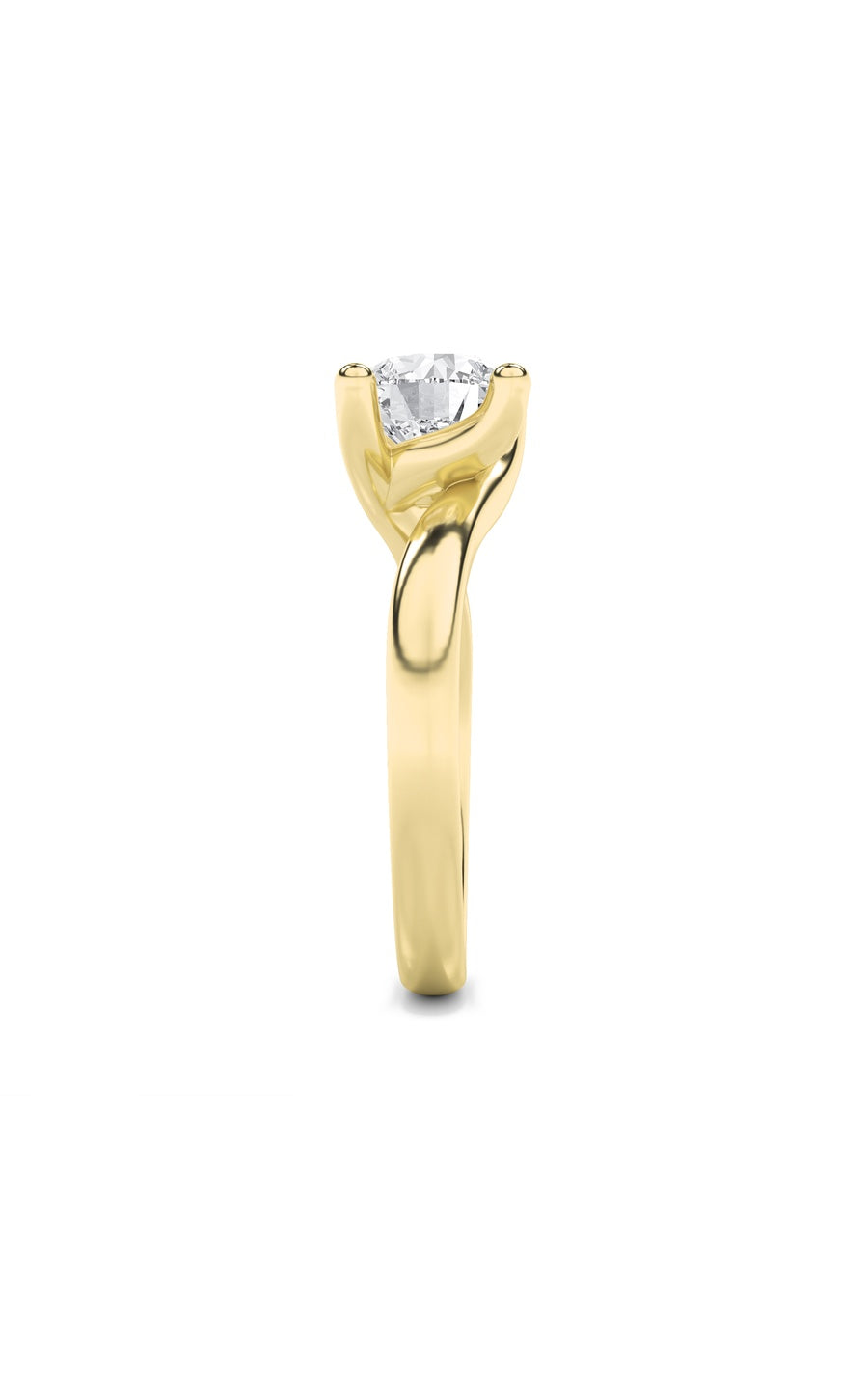 3Cttw Round Shaped Lab Grown Diamond (F/VS) BypassShank Engagement Ring in 14K Gold