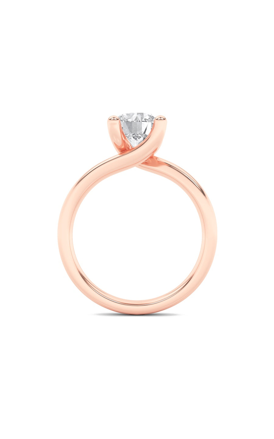 3Cttw Round Shaped Lab Grown Diamond (F/VS) BypassShank Engagement Ring in 14K Gold
