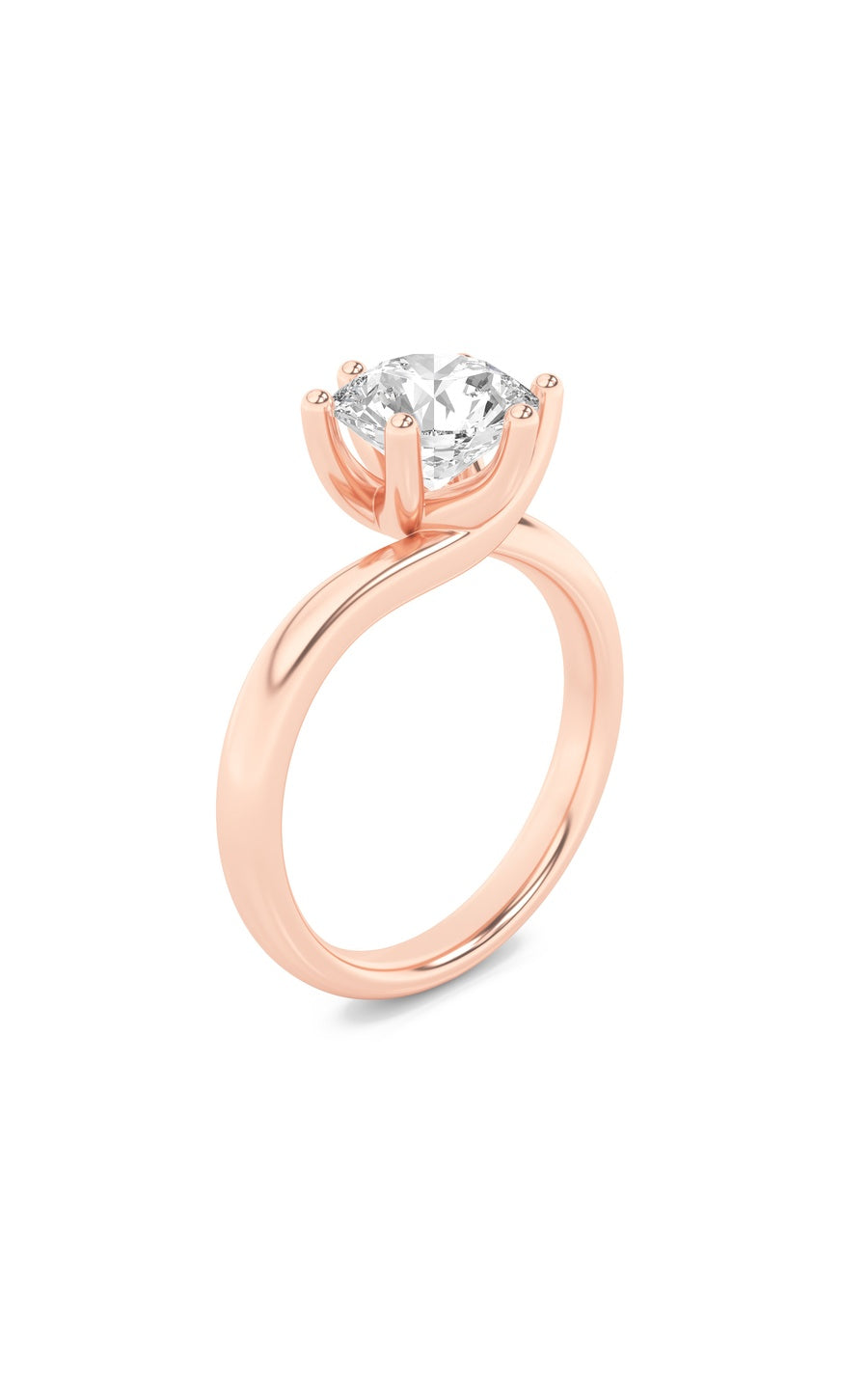 2Cttw Round Shaped Lab Grown Diamond (F/VS) BypassShank Engagement Ring in 14K Gold