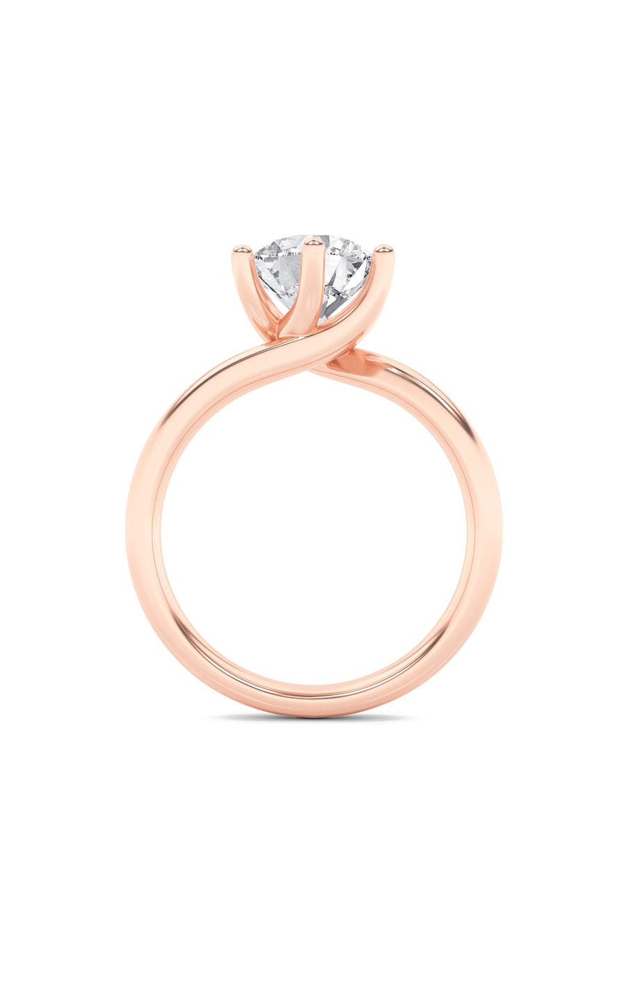 2Cttw Round Shaped Lab Grown Diamond (F/VS) BypassShank Engagement Ring in 14K Gold