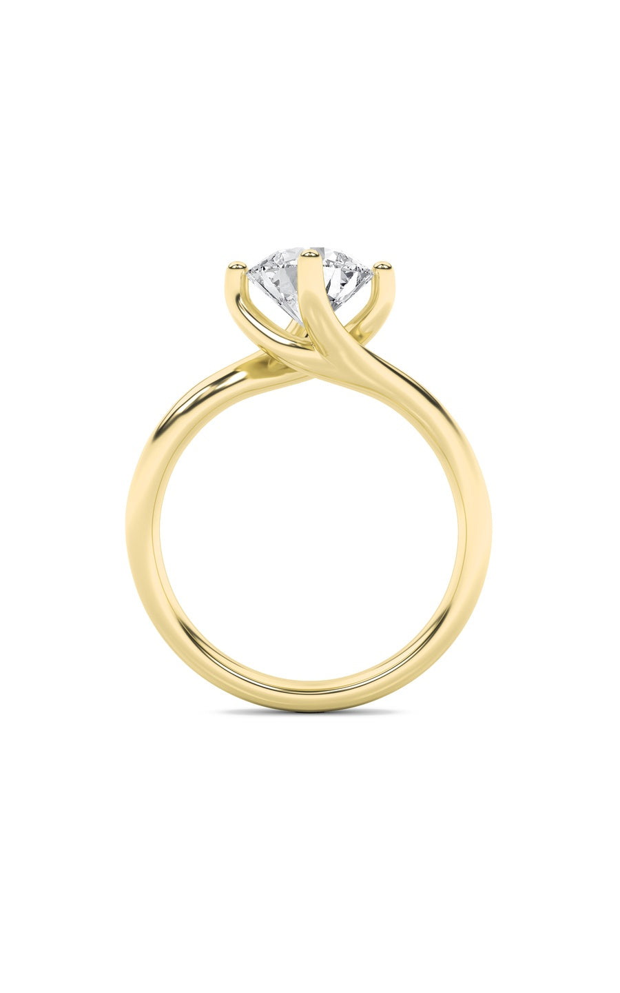 1Cttw Round Shaped Lab Grown Diamond (F/VS) BypassShank Engagement Ring in 14K Gold