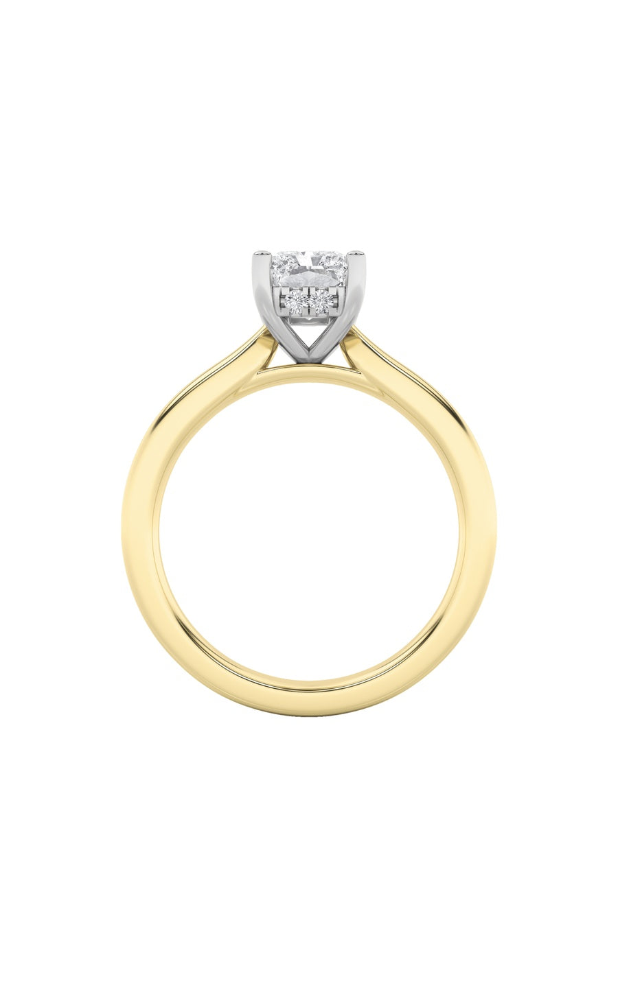 1.5Cttw Radiant Shaped Lab Grown Diamond (F/VVS) Hidden Halo Cathedral Shank Engagement Ring in 14KGold