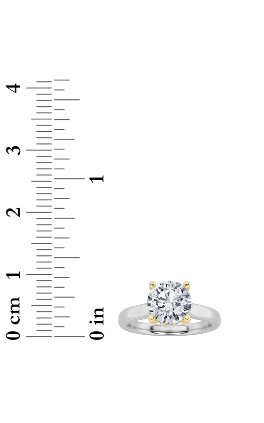 3Cttw Round Shaped Lab Grown Diamond (F/VS) HiddenHalo Cathedral Shank Engagement Ring in 14K Gold